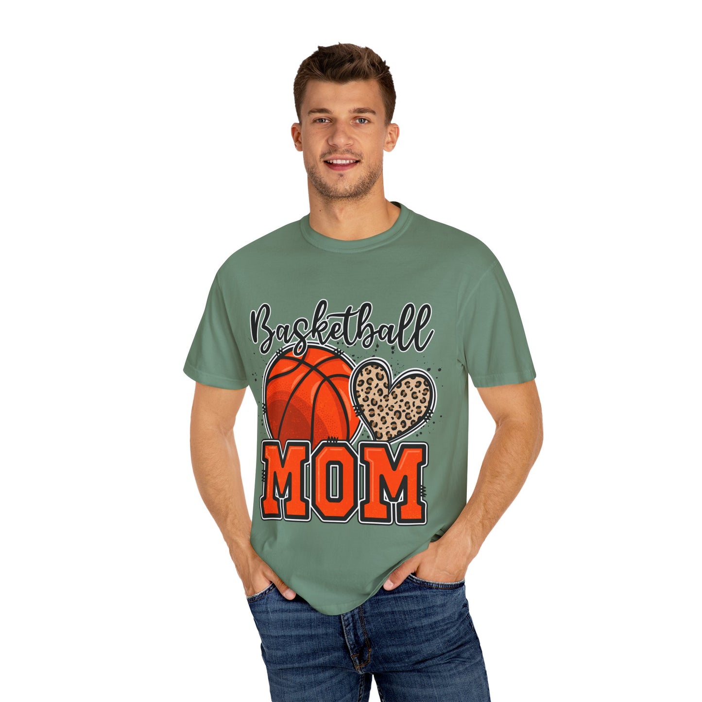 Basketball Mom Garment-Dyed T-Shirt | Cute Sports Tee for Moms