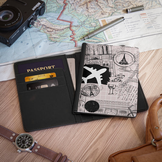 Vintage Travel-Themed Passport Cover | Adventure Awaits Design | Perfect for Wanderlust Travelers