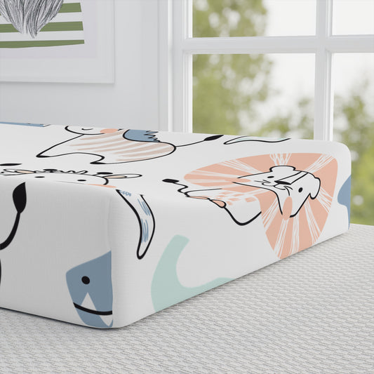 Adorable Animal Print Baby Changing Pad Cover - Soft & Stylish Nursery Essential