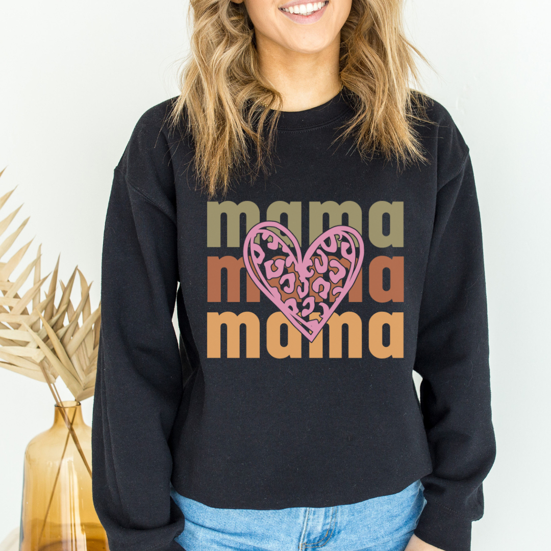 Mama Love Crewneck Sweatshirt - Cozy Pullover for Moms