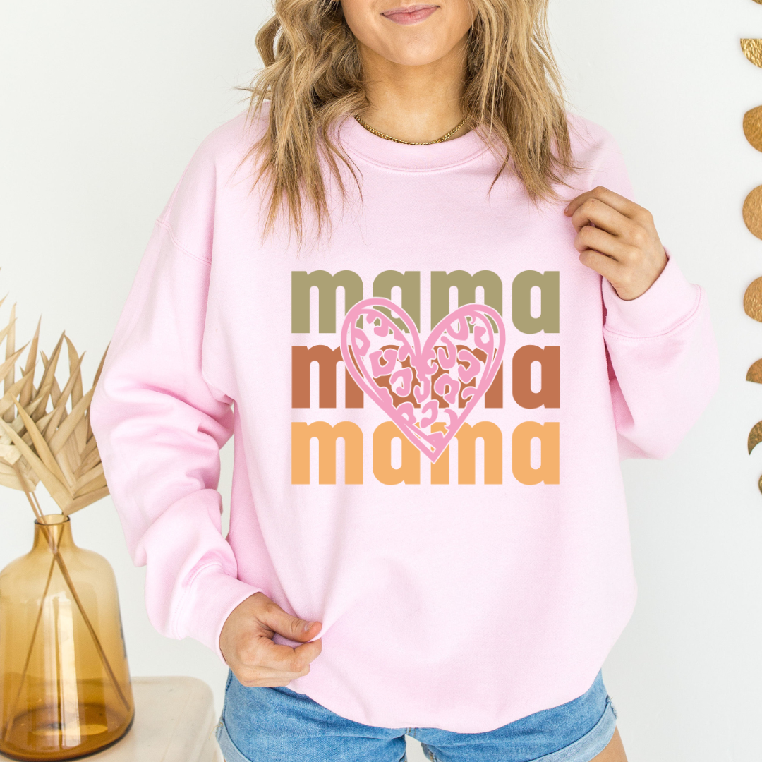 Mama Love Crewneck Sweatshirt - Cozy Pullover for Moms